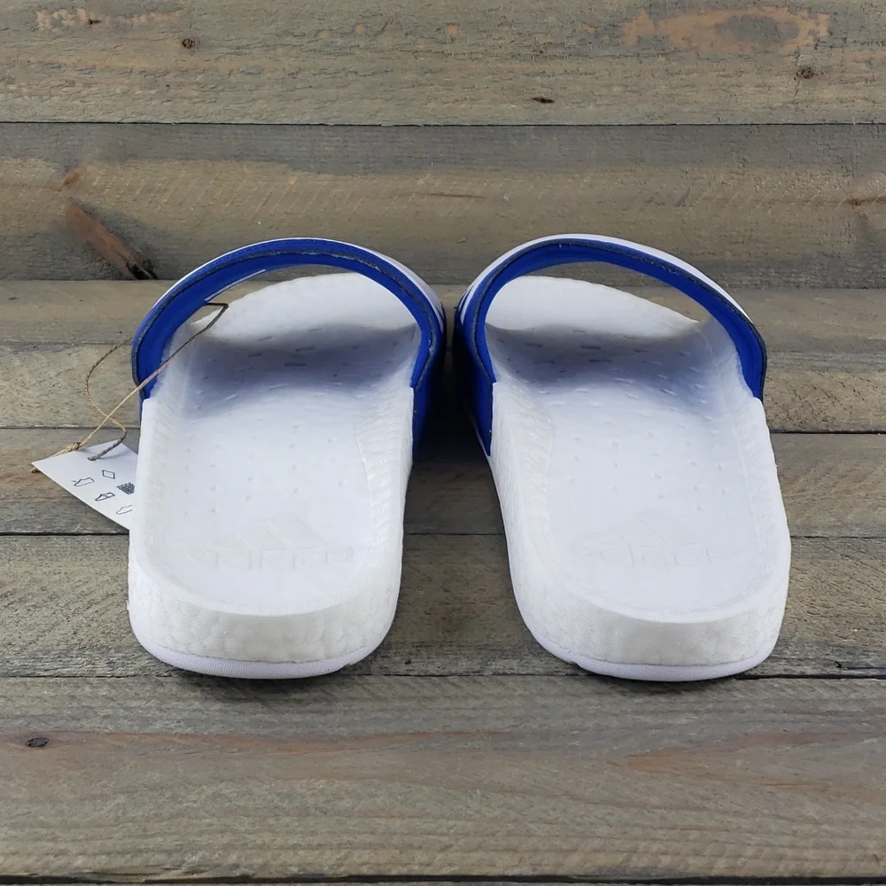 adidas Adilette Boost Men's Slides Sandals Royal Blue, White Supreme Cushioning - Picture 8 of 9